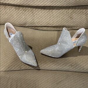Steve Madden Glittering Silver Heeled Boots